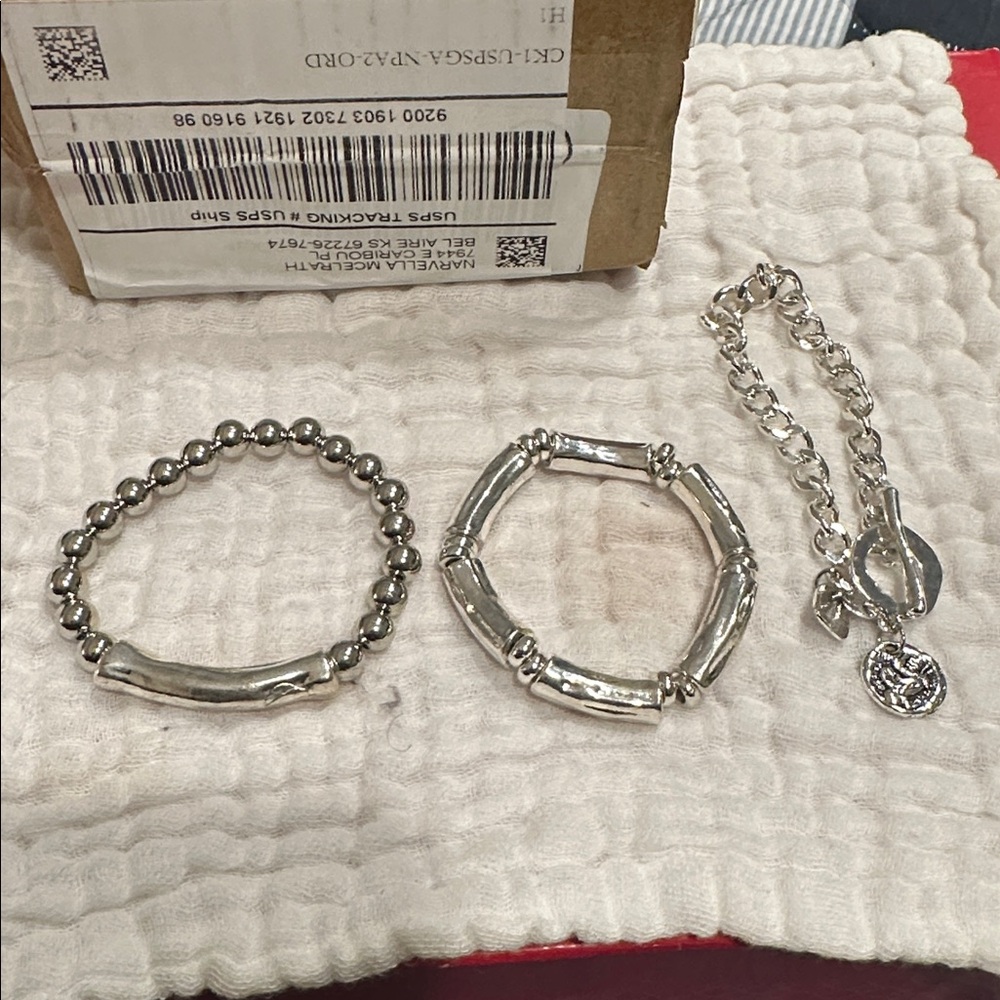 Chunky Silver Chain Bracelet Set